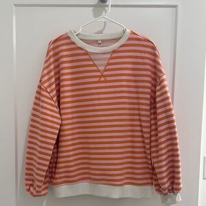 Striped Orange and White Sweatshirt